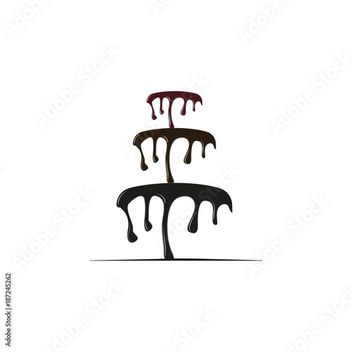 Birthday cake with candles on white background