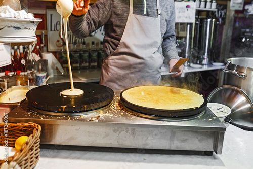 pancake cooking at Prague, street food
