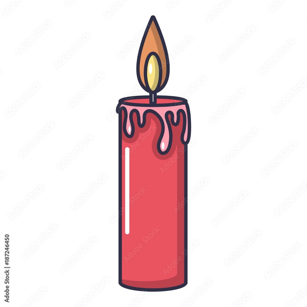 Obraz premium Candle icon, cartoon style
