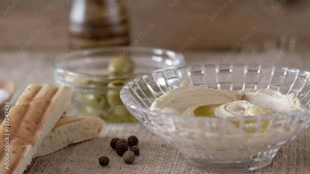 Hummus with olive oil Hummus with olive oil
