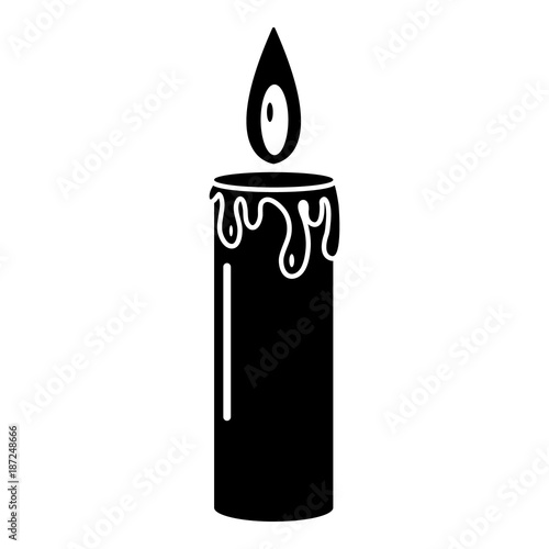 Candle icon, simple black style