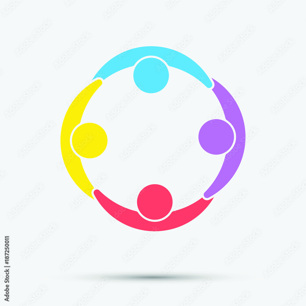 Obraz premium meeting room people logo.group of four persons in circle 