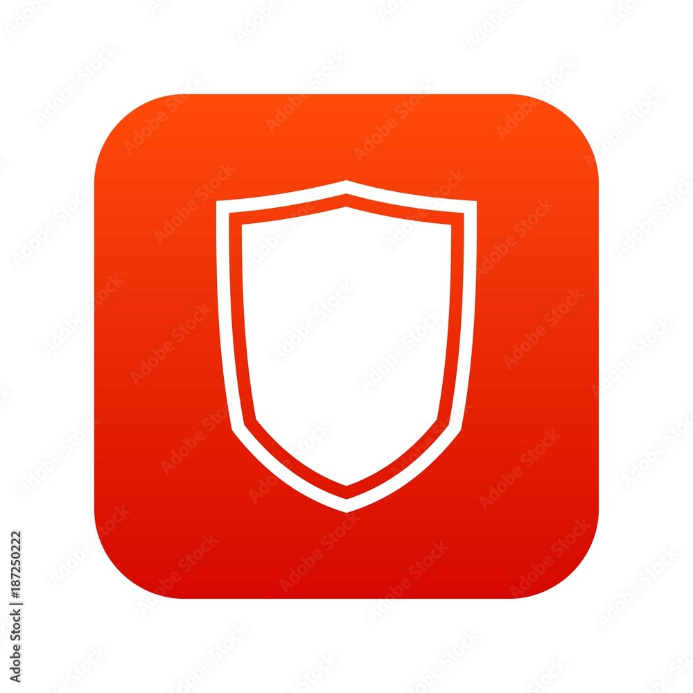 Military shield icon digital red Military shield icon digital red