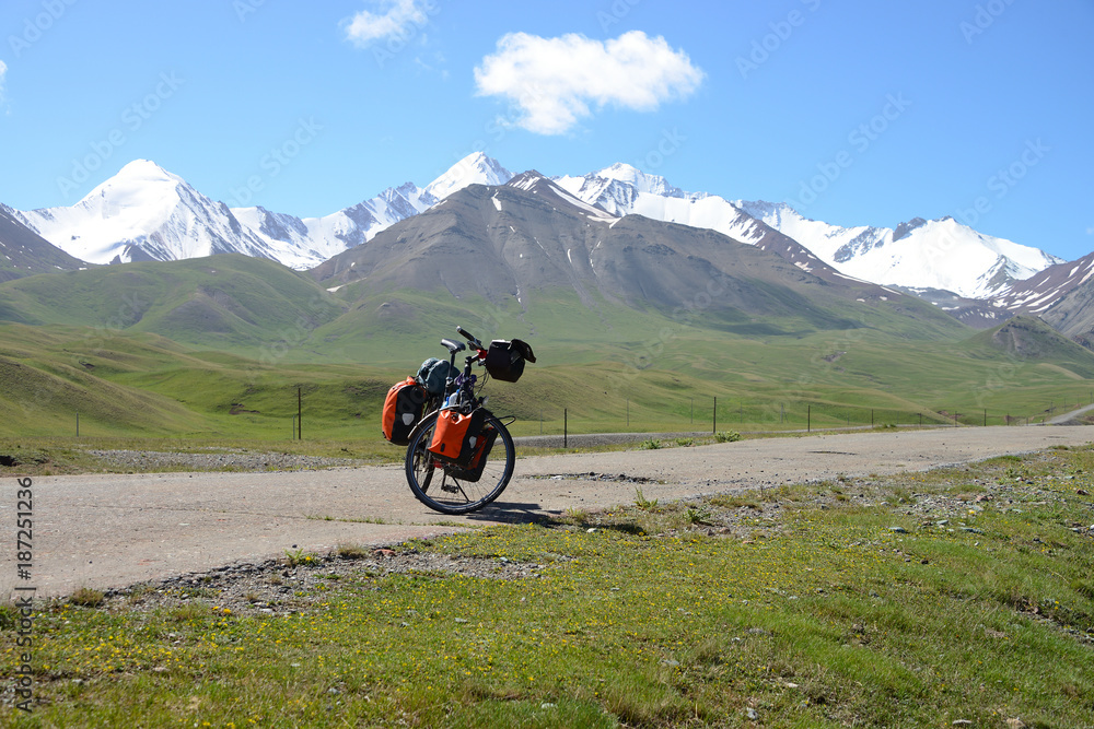 Long distance cycling and camping on M41 Pamir Highway, Kyrgyzstan
