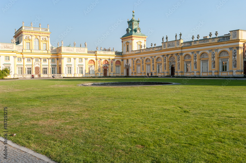 Wilanow Palace Warsaw Poland October 2014 Palace with Garden Exterior View Around