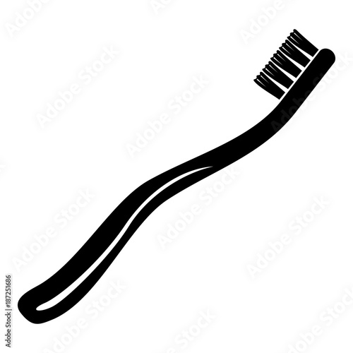 Toothbrush icon, simple black style