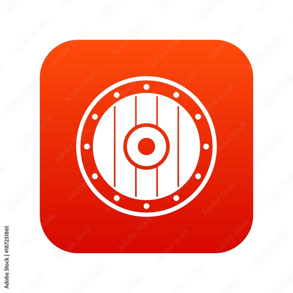 Round army shield icon digital red Round army shield icon digital red