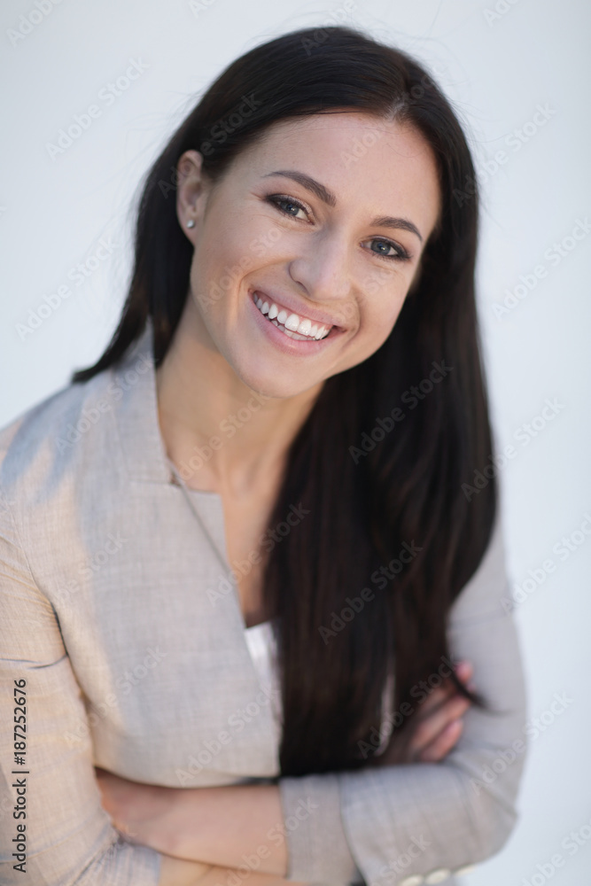 close-up face of a successful young woman. close-up face of a successful young woman.