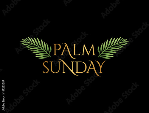 Palm Sunday Christian Holiday Theme Illustration