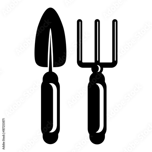 Garden tools icon, simple black style