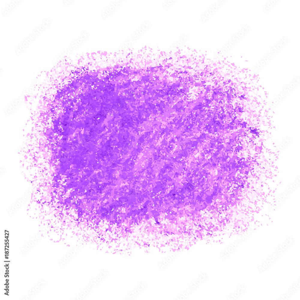 Purple crayon scribble texture stain isolated on white background