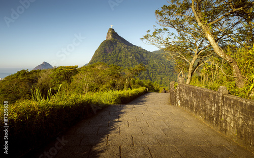 Panorama of Tijuca forest and Corcovado mountain in Rio de Janeiro, Brazil