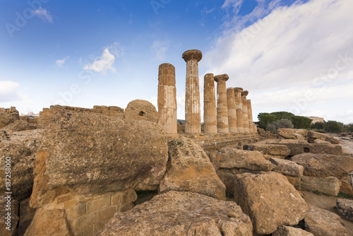travel to Italy - ancient Temple of Heracles (Tempio di eracle) in Valley of the Temples in Agrigento, Sicily photo
