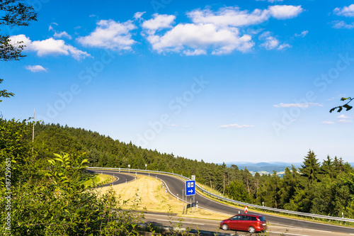 road to resting area on Autobahn A5 in Germany