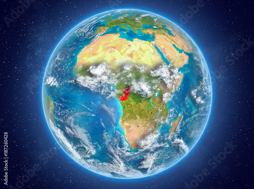 Fototapeta Naklejka Na Ścianę i Meble -  Congo on planet Earth in space