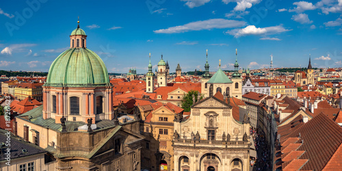 Prague City of Towers, Panorama of Churches in New and Old Town