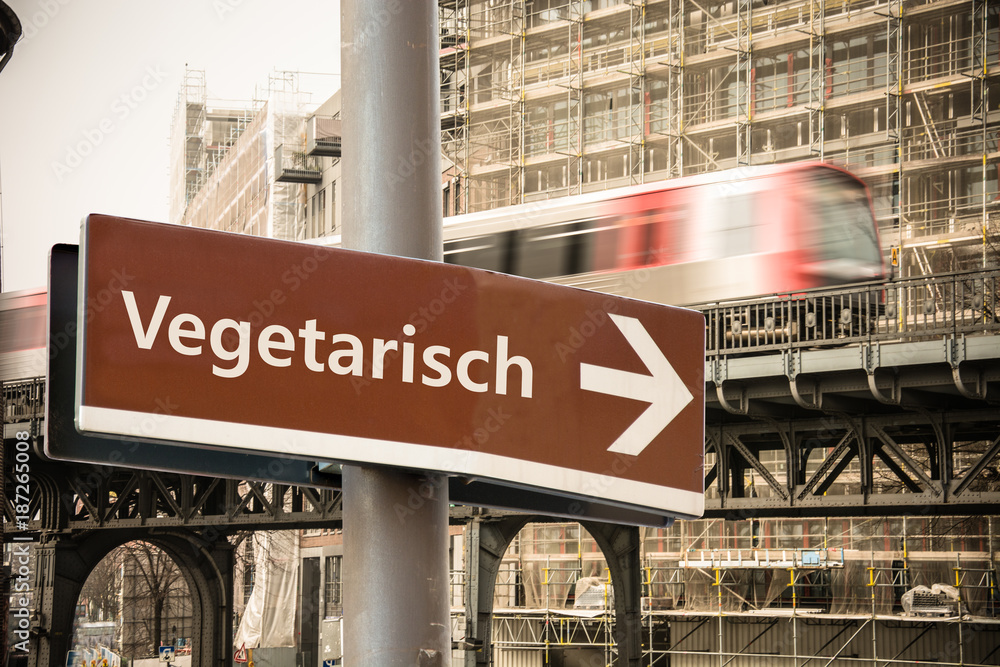 Fototapeta premium Schild 302 - Vegetarisch