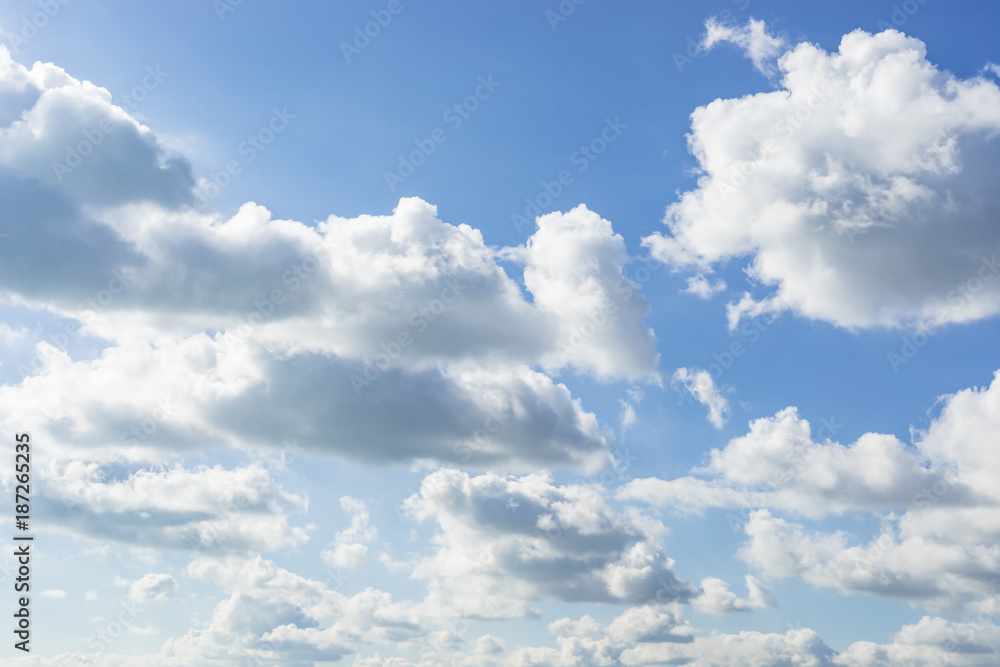 Dreamy White Clouds On Blue Sky