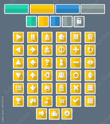 Flat Game Button Pack