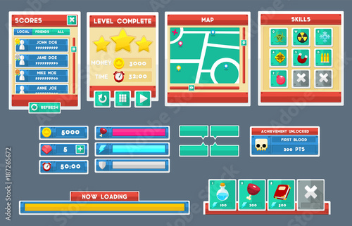 Flat Game GUI Pack