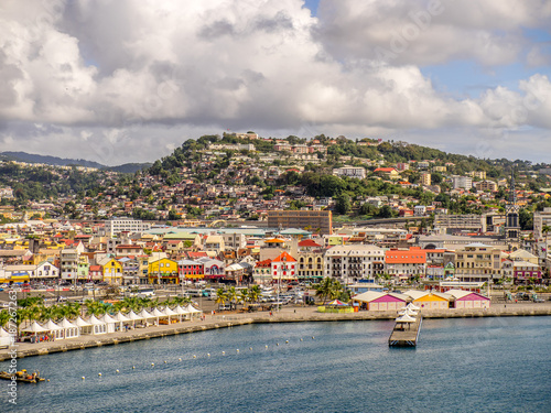 House-covered hillside in Fort-de-France, capital city of Martinique, an overseas department of France