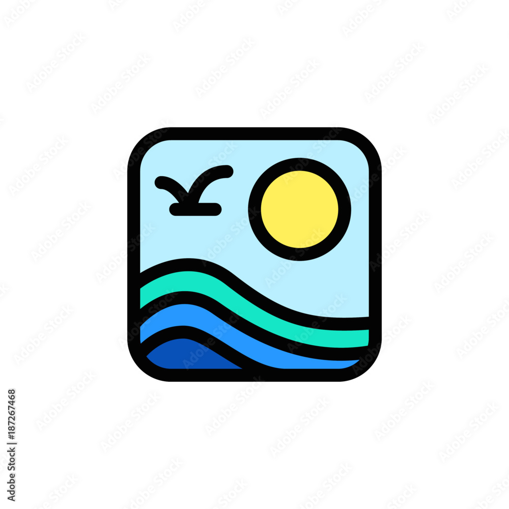 Sea Environment App Icon Logo Vector Sea Environment App Icon Logo Vector
