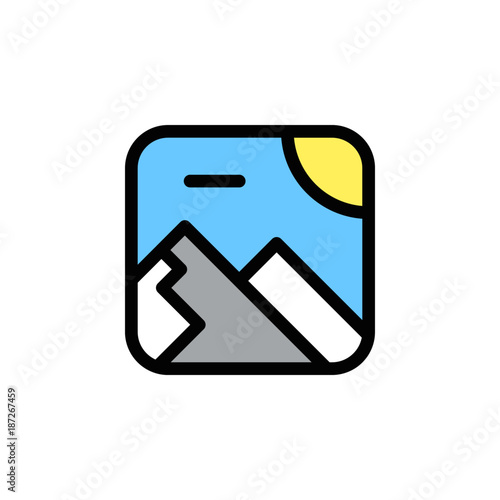 Mountain Environment App Icon Logo Vector