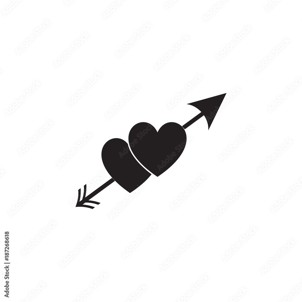 two hearts with an arrow icon. Valentine's Day elements. Premium ...