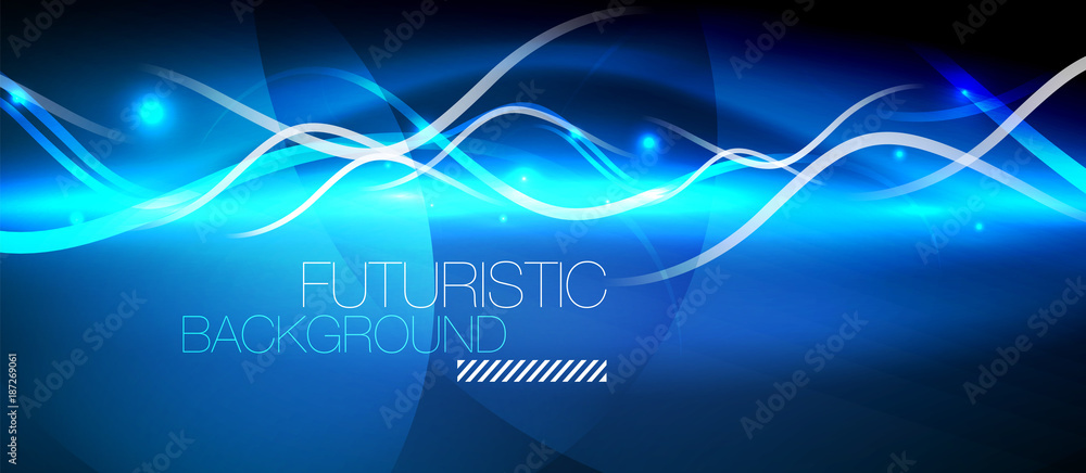 Bright neon lines wave Bright neon lines wave