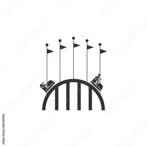 roller coaster icon. Amusement park element icon. Premium quality graphic design. Signs, outline symbols collection icon for websites, web design, mobile app, info graphics