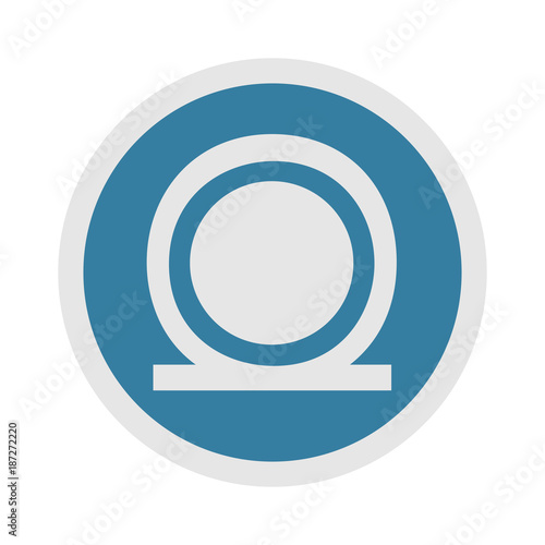Greek omega letter symbol in a circle , minimal logo and design.