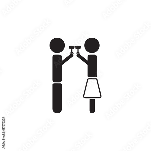 couple drinks a cocktail icon. Valentine's Day elements. Premium quality graphic design icon. Simple love icon for websites, web design, mobile app, info graphics
