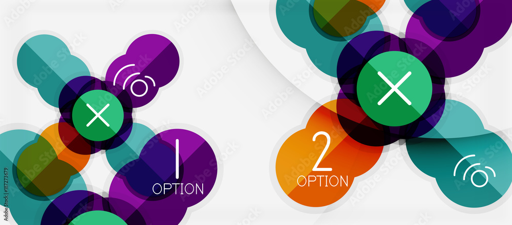 Paper geometric circle banner template Paper geometric circle banner template