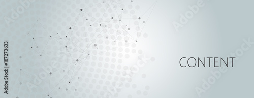 Vector horisontal template with modern design. Abstract geometric pattern, connections dots and lines background