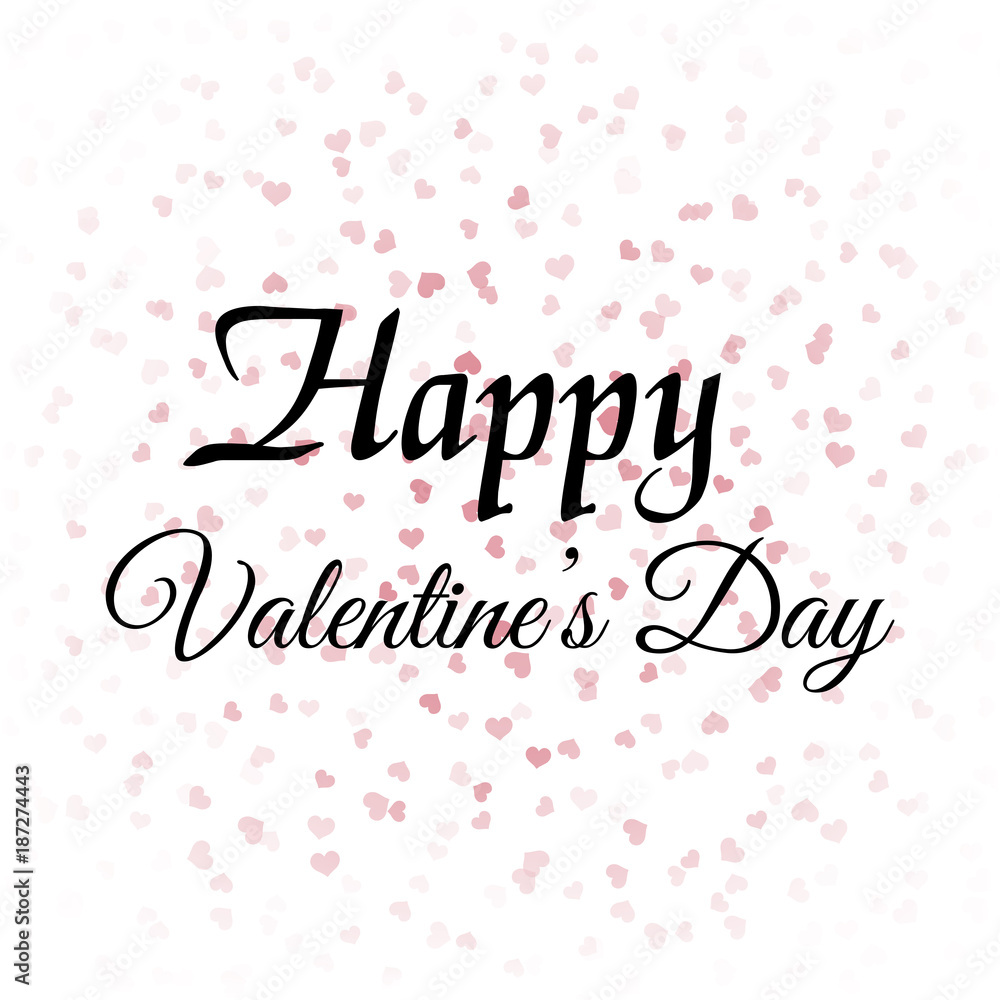 Valentine's Day greeting card with red hearts and black text. Vector Valentine's Day greeting card with red hearts and black text. Vector