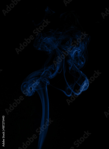 Smoke collection isolated on black background.