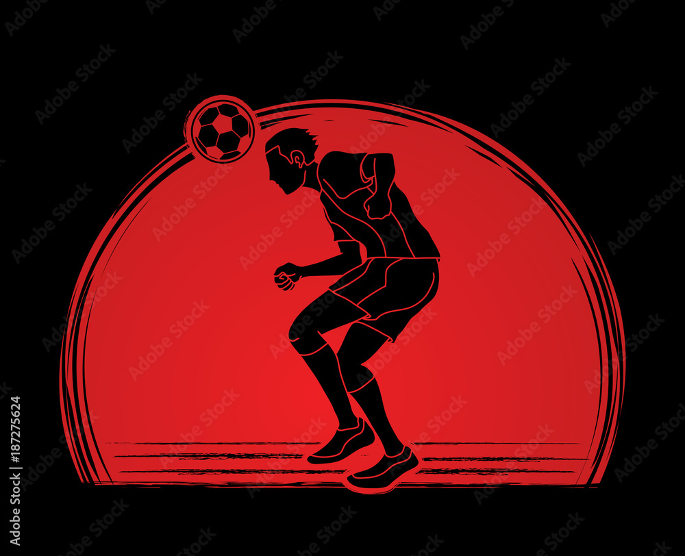 Soccer player bouncing a ball action designed on sunlight background graphic vector