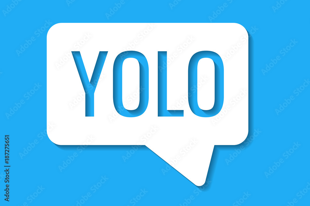 Yolo speech bubble on a color background. Yolo speech bubble on a color background.