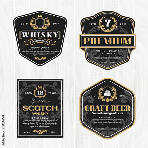 Classic vintage frame for whisky labels and antique product