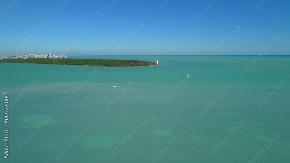Aerial video Cape Florida Bill Baggs State Park lighthouse Aerial video Cape Florida Bill Baggs State Park lighthouse