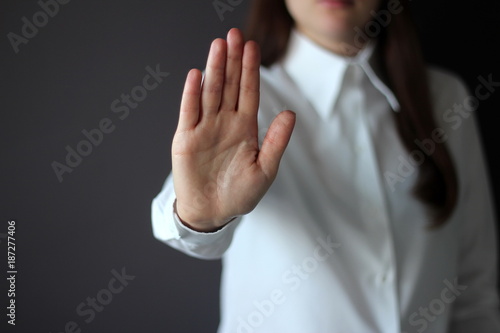 Woman's Hand Showing Reject, Stop, Break, Pause Gesture