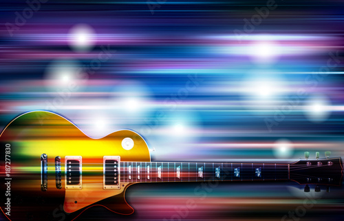 Sticker abstract background with classic electric guitar