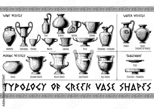 Greek vessel shapes. photo
