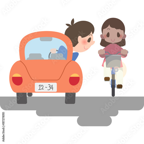ライトが付いている自転車
