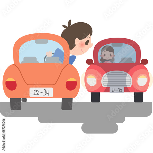 ライトが付いている自動車

