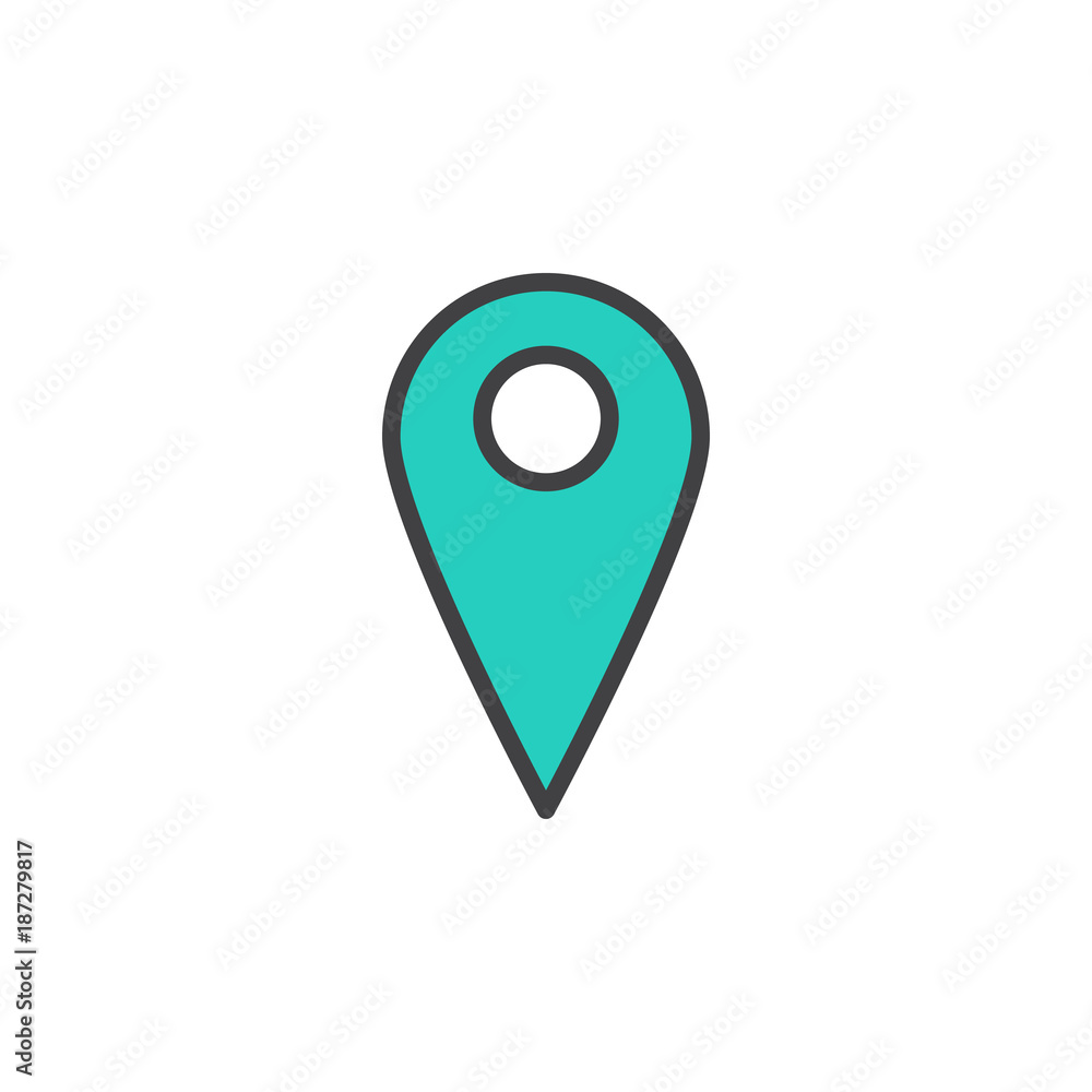 Location pin filled outline icon, line vector sign, linear colorful pictogram isolated on white. Map pointer symbol, logo illustration. Pixel perfect vector graphics Location pin filled outline icon, line vector sign, linear colorful pictogram isolated on white. Map pointer symbol, logo illustration. Pixel perfect vector graphics