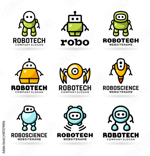 Vector robot logo design templates