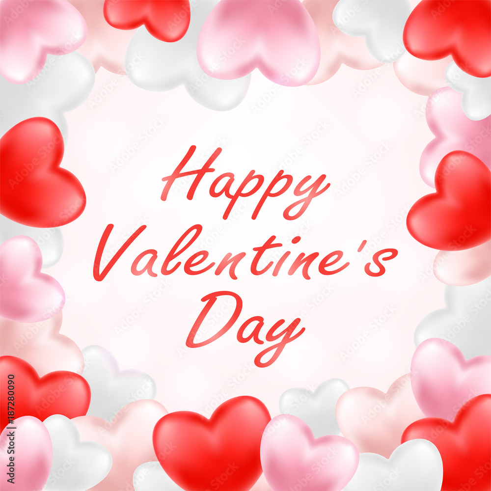 happy valentine day with pink red white heart happy valentine day with pink red white heart