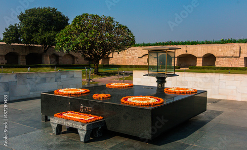 Foto Rajghat, Mahatma Gandhi Crematorium, Delhi, India