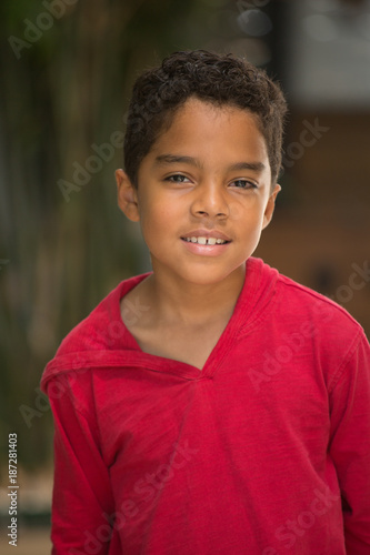Cute mixed race little boy.